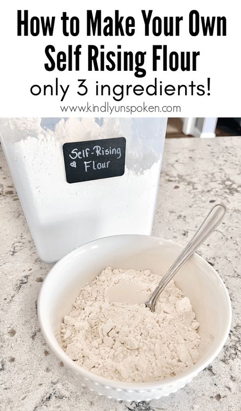 How To Make Self Rising Flour From All Purpose, All Purpose Flour To Self Rising, Making Self Rising Flour, How To Make Self Rising Flour, Diy Self Rising Flour, Homemade Self Rising Flour, Self Rising Flour Recipes, Self Rising Flour Substitute, Pantry Mixes