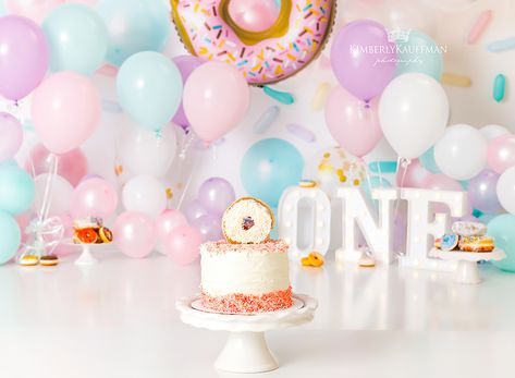 Donut Theme Cake Smash, Donut Cake Smash Photography, Sweet One Cake Smash Photos, Sweet One Smash Cake Girl, Sweet One First Birthday Cake Smash, Sweet One First Birthday Photoshoot, Sweet One Photo Shoot, Sweet One Smash Cake, Sweet One First Birthday Cake