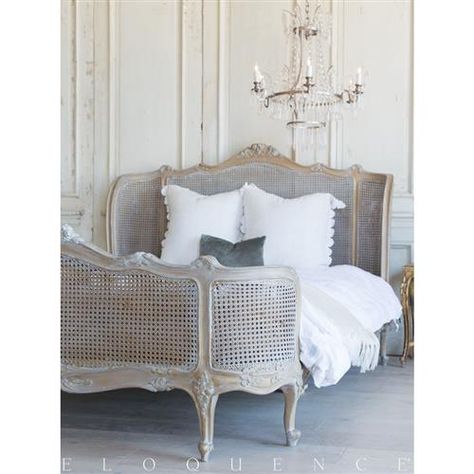 French Country Style Vintage Bed: 1940 | Kathy Kuo Home Boho Bed Frame, French Country Decorating Ideas, Antique French Bed, Parisian Bedroom, Country Decorating Ideas, French Style Bed, French Country Furniture, French Bed, French Country Bedrooms