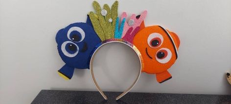 Check out this item in my Etsy shop https://www.etsy.com/listing/1257202427/nemo-and-dori-fish-inspired-ears Dori Fish, Dory Fish, Finding Nemo, Turbans, Hair Band, Dress Up, Etsy Shop, Fish, Ships