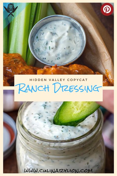 Keto Ranch Dressing Hidden Valley Copycat - Culinary Lion Copycat Ranch Dressing Recipe, Best Ranch Dressing, Low Carb Ranch Dressing, Greek Yogurt Ranch Dressing, Homemade Ranch Dressing Mix, Yogurt Ranch Dressing, Hidden Valley Ranch Dressing, Greek Yogurt Ranch, Buttermilk Ranch Dressing