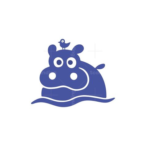 Cute hippo logo for sale. made with a fun look. The logo looks unique and iconic. suitable for all kinds of industries. Hippo Silhouette, Cute Animal Logo, Hippo Mouth, Hippo Illustration, Animal Logo Inspiration, Cricut Inspiration, Cute Hippo, Chocolate Design, Clock Wall