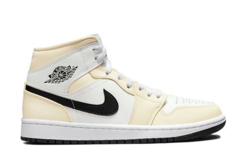 STYLE: BQ6472-121 COLORWAY: Coconut Milk/black-summit White-white Nike Jordan 1 Mid, Mid Sneakers, Authentic Jordans, Rare Fashion, Nike Air Jordan 1 Mid, Sneaker Art, Womens Jordans, Nike Air Jordan 1, Jordan 5