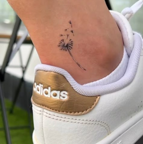 Empowerment Tattoo, Dandelion Tattoo Design, Tato Minimal, Tiny Wrist Tattoos, Ankle Tattoos For Women, Dandelion Tattoo, Anklet Tattoos, Petite Tattoos, Tasteful Tattoos