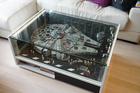 Falcon Coffee Table — BrickNerd - Your place for all things LEGO and the LEGO fan community Lego Falcon, Star Wars Zimmer, Decoracion Star Wars, Millennium Falcon Lego, Millennium Falcon Model, Nerd Room, Construction Lego, Star Wars Room, Lego Display