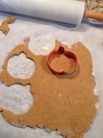 We made a batch of these Pumpkin Roll-Out cookies to see if they were something Asher would want to take for his class  Halloween  p... Pumpkin Roll Out Cookies, Pumpkin Spice Roll, Easy Pumpkin Roll, Roll Out Cookies, Cookies Pumpkin, Halloween Class Party, Coconut Palm Sugar, Pumpkin Roll, Roll Cookies