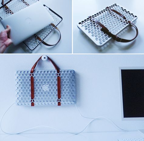 air aluminium laptop bag by hikaru yamaguchi 3d Printed Bag, Subject Design, Cute Makeup Products, Aluminum Sheet Metal, 3d Things, Drukarka 3d, Cool Objects, 3d Printing Fashion, Pvc Bag