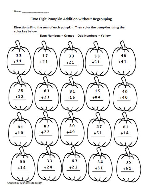 Pumpkin Worksheets that Focus on Two Digit Addition Pumpkin Math Worksheets, Math Activity For Grade 2, Fall Addition Worksheets Free, Fall Worksheets For 4th Grade, Halloween Addition Worksheets, Pumpkin Worksheets, Addition With Regrouping Worksheets, Two Digit Addition, Halloween Addition