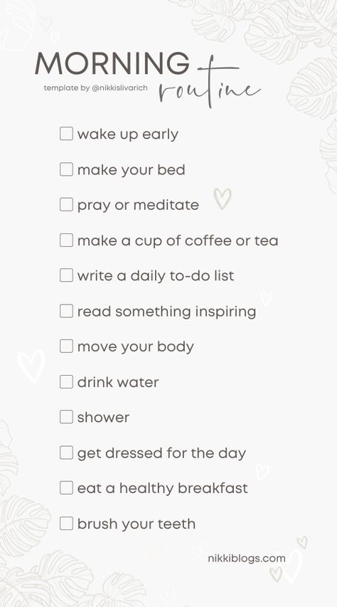 Daily Morning Routine, Morning Routine Checklist, Routine Checklist, Healthy Morning Routine, Life Routines, Small Kids, My Days, Personal Hygiene, Time Management Tips