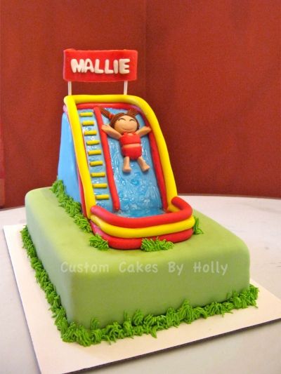 Inflatable Water Slide Cake By hollyberry91 on CakeCentral.com Waterslide Cake, Water Theme Birthday, Birthday Celebration Ideas, Water Birthday, Pool Party Cakes, Pool Cake, Teen Cakes, New Birthday Cake, Birthday Cakes For Teens