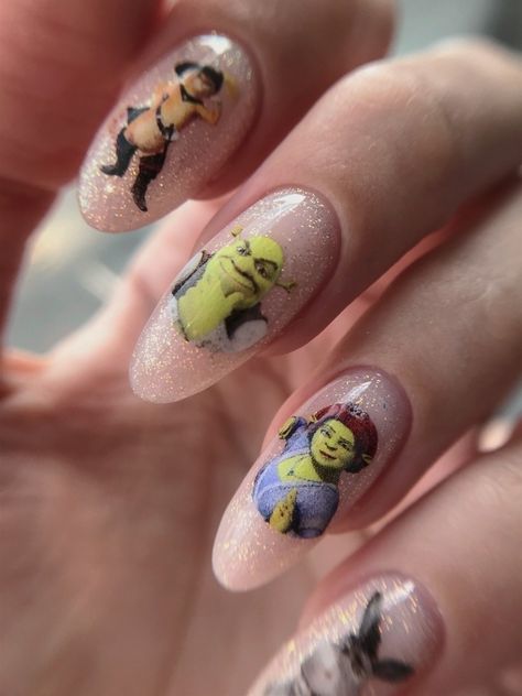 Shrek Nail Art, Silly Nail Art, Shrek Nails, Funny Nails, Eloise At The Plaza, Nails For Kids, Funky Nails, Shrek, Nails Inspiration