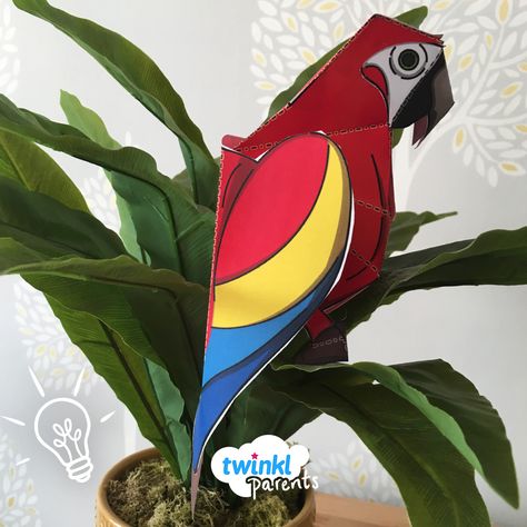 Paper Parrot, Parrot Art, Role Play Areas, Parrots Art, Paper Model, Classroom Displays, Paper Models, Some Ideas, Crafts To Do