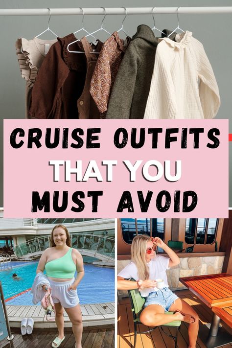 Navigate style pitfalls! Discover cruise outfits to steer clear of for a fashion-forward voyage. From fashion faux pas to impractical choices, ensure you sail in style. ⚓👗 #CruiseFashion #AvoidFashionMistakes #TravelSmart Cold Boat Day Outfit Cruise, Cruise Tank Tops For Women, Cruise Ship Fashion, Cruise Birthday Outfits, Cruise Outfits For Moms, Caribbean Vacation Capsule Wardrobe, Capsule Wardrobe Cruise Ship, Shoes To Wear On A Cruise, September Cruise Outfits