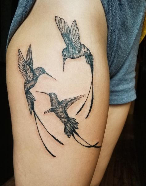 bob marley three little birds inspired tattoo, jamaica, hummingbirds, hummingbird leg tattoo Long Tail Hummingbird Tattoo, Doctor Bird Tattoo Jamaican, Jamaican Hummingbird Tattoo, Jamaica Inspired Tattoos, Three Hummingbirds Tattoo, Free Bird Tattoos For Women, Doctor Bird Tattoo, Jamaican Tattoos For Women, Jamaica Tattoo Ideas