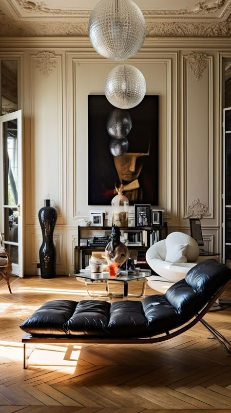 Living Room Designs Cozy, Parisian Living Room, Parisian Interior Design, Masculine Living Rooms, Parisian Interior, Living Room Themes, Living Room Styles, Parisian Apartment, Elegant Living Room