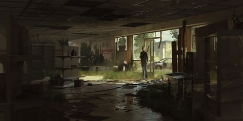 ArtStation - Abandoned Convenience Store Abandoned Store Concept Art, Abandoned Room Concept Art, Abandoned Convenience Store, Abandoned Grocery Store, Abandoned Supermarket, Apocalypse Store, Apocalypse Desert, Apocalypse City, Abandoned Store