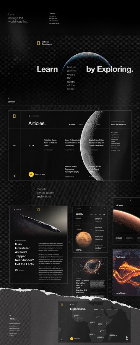 Space Website Design Inspiration, Search Web Design, Sci Fi Website Design, Galaxy Website Design, Dark Mode Web Design, Gallery Website Layout, Google Sites Design, Space Layout Design, Google Sites Ideas