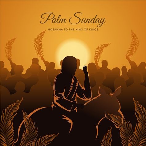 Gradient palm sunday illustration with j... | Free Vector #Freepik #freevector #celebration #event #gradient #jesus Blessed Palm Sunday, Sunday Illustration, Easter Poster Design, Happy Palm Sunday, Christian Drawings, Biblical Artwork, Christian Illustration, Easter Poster, Christian Activities