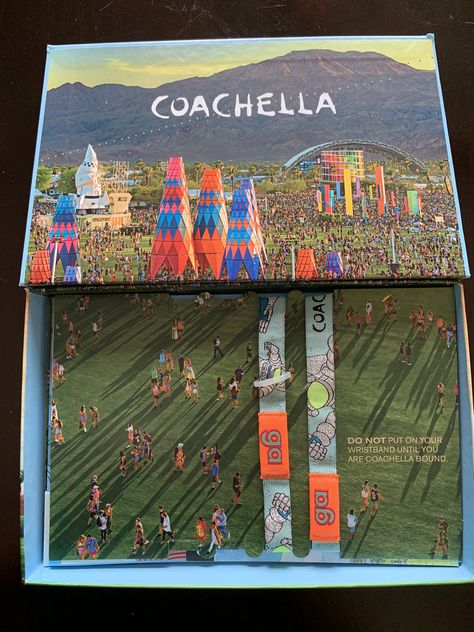 2020 COACHELLA - Weekend 2 bracelets in original box. Coachella Merchandise, Festival Giveaways, Coachella 2020, Coachella Weekend 2, Pr Kit, Singer Dr, Rock History, Box Invitations, Wedding Box