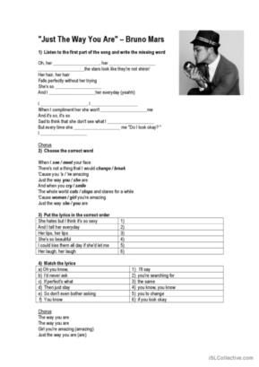 1,048 Lyric song English ESL worksheets pdf & doc Disney Song Lyrics, Exercise List, Present Simple Tense, Speaking Activities English, Disney Song, English Grammar Exercises, Song English, Esl English, Something Just Like This