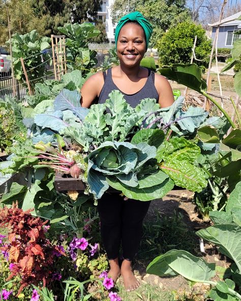 L.A. urban farmer turned her front lawn into a micro farm - Los Angeles Times Black Women Homesteading, Farm Owner Aesthetic, Black Farmer Aesthetic, Small Homestead Aesthetic, Woman Farmer, Black Farmers, Shared Garden, Urban Farms, Micro Farm