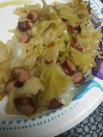 Cabbage and Little Smokies Smothered Cabbage Recipe, Smothered Cabbage, Cabbage Recipes Southern, Little Smokies Recipes, Smokies Recipe, Louisiana Creole, Cabbage And Sausage, New Orleans Recipes, Creole Cooking