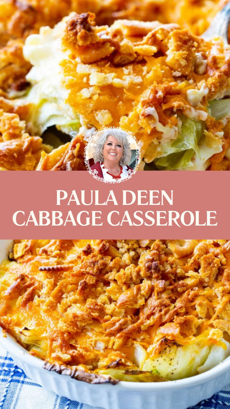 Paula Deen Cabbage Casserole Easy Cabbage Casserole Recipes, Recipes With Cooked Cabbage, Paula Deen Casserole Recipes, Head Of Cabbage Recipes, Cabbage Ground Beef Casserole, Canned Cabbage Recipes, One Dish Casserole Meals, Cabbage Dishes Recipes, Old Fashion Cabbage Casserole