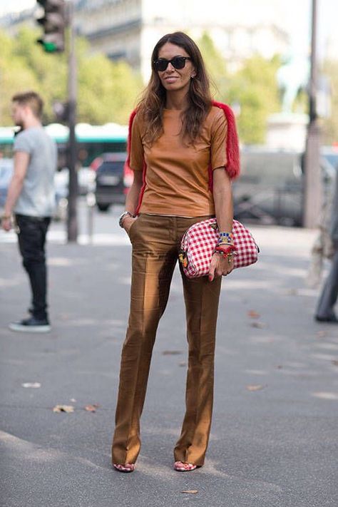 fur-trimmed tee Copper Pants, Pfw Street Style, Paris Street Style Spring, Giovanna Battaglia, Anna Dello Russo, Fashion Week Spring 2014, Paris Mode, Paris Fashion Week Street Style, Fashion Articles