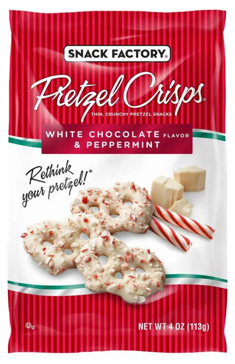 White Chocolate Peppermint Pretzel, Snack Factory Pretzel Crisps, Pretzel Chips, Pretzel Thins, Pretzel Snacks, Pretzel Crisps, Holiday Snacks, Christmas Snacks, Chocolate Peppermint