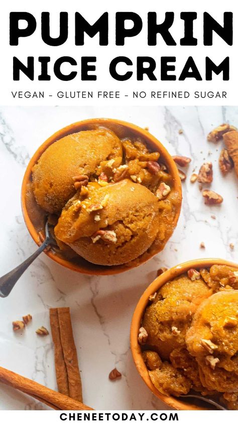 Pumpkin Nice Cream, Vegan Pumpkin Ice Cream, Pumpkin Ice Cream Recipe, Pumpkin Spice Ice Cream, Vegan Nice Cream, Pumpkin Pie Ice Cream, Vegan Pumpkin Spice, Dairy Free Pumpkin, Gluten Free Ice Cream