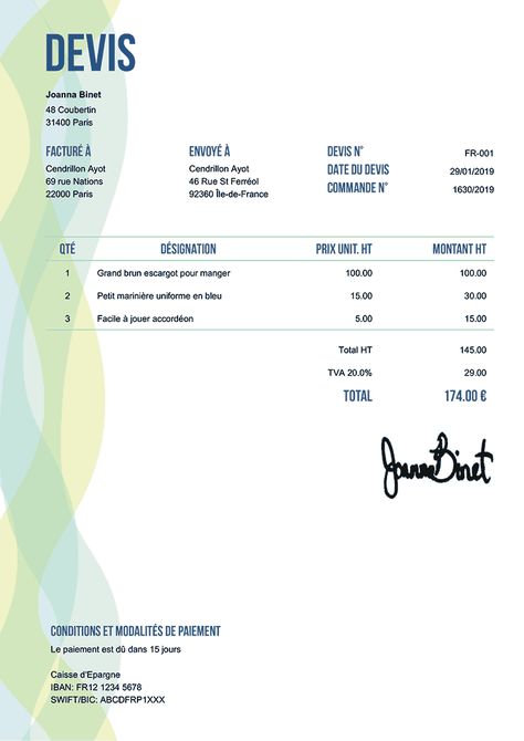 Exemple De Devis Fr Dexter Free Receipt Template, Freelance Invoice Template, Freelance Invoice, Invoice Template Word, Free Printable Quotes, Estimate Template, Printable Invoice, Invoice Design, Receipt Template