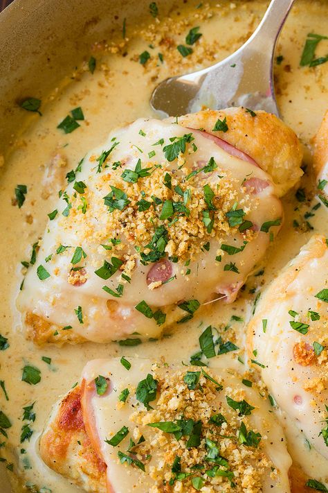 Skillet Chicken Cordon Bleu with Creamy Dijon Sauce | Cooking Classy | Bloglovin’ Skillet Chicken Cordon Bleu, Cordon Bleu Sauce, Chicken Cordon Bleu Sauce, Creamy Dijon, Cordon Bleu Recipe, Dijon Sauce, Easy Christmas Dinner, Cordon Blue, Chicken Cordon Bleu Recipe