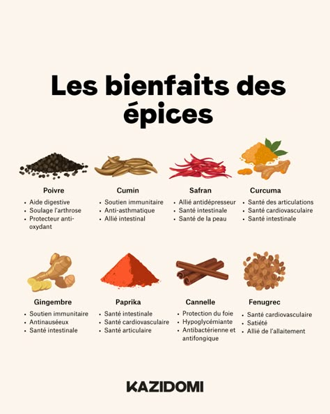 Les épices sont de véritables trésors culinaires qui méritent d’être plus souvent consommées. En plus d’être antioxydantes et anti-inflammatoires, elles permettent de limiter notre consommation de sel et de sucres dans nos recettes.  Elles sont parfaites pour les salades d’été et les marinades des grillades, autant de raisons de ne pas s’en priver !  ⁠ 👉 De votre côté, quelles épices consommez-vous le plus au quotidien ?⁠ ⁠  #santé #épices #bienfaits #tips #alimentation #conseils #nutrition Natural Health Tips, Nutritious Meals, Natural Health, Indian Food Recipes, Natural Remedies, Health Tips, Body Care, Lunch Box, Food And Drink