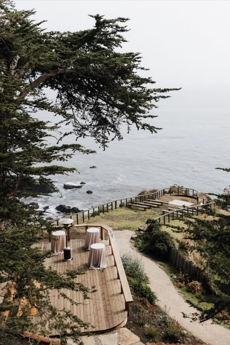 Maggie + Andrew's stunning coastal micro-wedding was held at Wind and Sea Estate in Big Sur, California. Everything about this small, intimate wedding was perfect-- the ambiance, the decor, the spectacular florals, and of course the bride and groom! Check out the full wedding + vendors list on our blog! Beach Wedding Venues California, Big Sur Wedding Venues, Vendors List, Wind Sea, California Beach Wedding, Vintage Chic Wedding, Small Weddings Ceremony, Intimate Wedding Reception, Big Sur Wedding