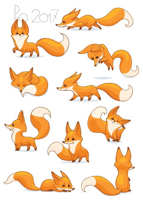 This is entry #39 by yurkorymar  in a crowdsourcing contest Fox Illustration - New 10 poses/positions for $120.00 posted on Freelancer! Fox From Behind Drawing, Fox Poses Drawing, Fox How To Draw, Cartoon Fox Drawing Easy, Cute Foxes Drawing, Fox Cute Illustration, Fox Vector Illustration, How To Draw A Fox Step By Step, Fox Doodle Simple