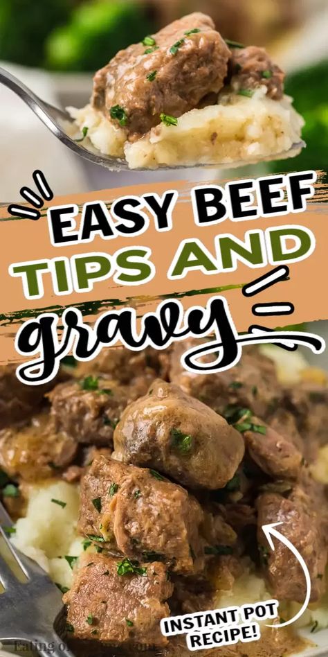 This instant pot beef tip recipe is out of this world! The beef is tender and the gravy is delicious! Try beef tips over rice or pasta. Beef Tips Over Rice, Beef Tip, Instant Pot Beef Tips, Beef Tips And Rice, Beef Tips And Noodles, Sirloin Recipes, Crock Pot Beef Tips, Roast Dinner Recipes, White Recipes