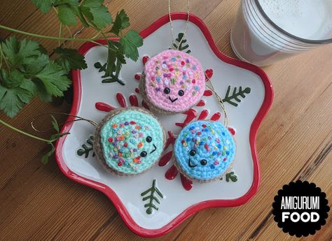 Food Amigurumi, Amigurumi Food, Food Crochet, Hook Crochet, Crochet Plushies, Ornament Cookies, Crochet Dolls Free Patterns, Valentines Crochet, Crochet Food