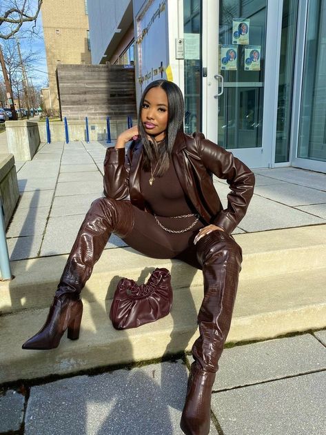 All Brown Outfit Black Women, Monochromatic Fashion, Monochrome Outfit, Brown Outfit, Fall Looks, Looks Vintage, Winter Looks, Fashion Killa, Beautiful Black Women