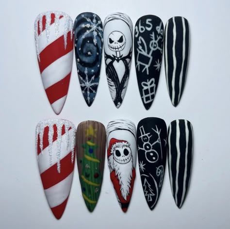 Cartoon Nail Designs, Nightmare Before Christmas Nails, Sandy Claws, Funky Nail Art, Ideas Uñas, Work Nails, Painted Nail Art, Cute Acrylic Nail Designs, Pretty Gel Nails