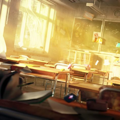 Classroom Concept Art, Crazy Classroom, Classroom Reference, 남성 근육, 3d Computer Graphics, Anime Classroom, Blender Tutorial, Window Light, Classroom Environment