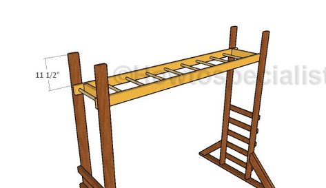 Monkey Bars Diy, Diy Monkey Bars, Indoor Monkey Bars, Diy Kids Playground, How To Build Steps, Diy Kids Furniture, Bar Plans, Diy Playground, Jungle Gym