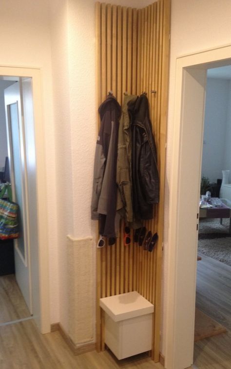 In this IKEA hack, a clever upcycle magically creates entry storage where there once was none. Ikea Mandal Headboard, Ikea Mandal, Garderobe Design, Armoire Ikea, Entry Storage, Ikea Wardrobe, Hacks Ikea, Mud Room Storage, Diy Wardrobe