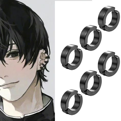 Anime Chainsaw Man Yoshida Hirofumi Cosplay Ear Clip Earrings Women Men Punk Black No Pierced Fake Ear Circle New Pop Jewelry Chainsaw Man Yoshida, Men's Piercings, Pop Jewelry, Jewelry Vendor, Male Cosplay, Mens Bow Ties, Earrings Women, Chainsaw Man, Clip Earrings