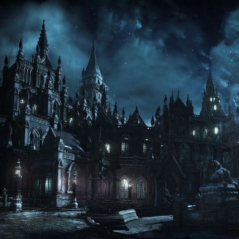 Fantasy Gothic Castle, Vampire Castle Exterior, Gothic City Concept Art, Harrenhal Aesthetic, Black Castle Aesthetic, Gothic Castle Exterior, Gothic Mansion Exterior, Gothic Castle Art, Gothic Kingdom