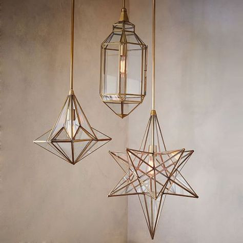 West Elm Moroccan Glass Pendant, Tall Star - Lighting Fixtures - Chandeliers - Hanging Lights Star Hanging Light, Vintage Hanging Lights, Mediterranean Lighting, Tall Chandelier, Star Light Fixture, Star Pendant Light, Dogs Room, Moroccan Lights, Moroccan Pendant Light