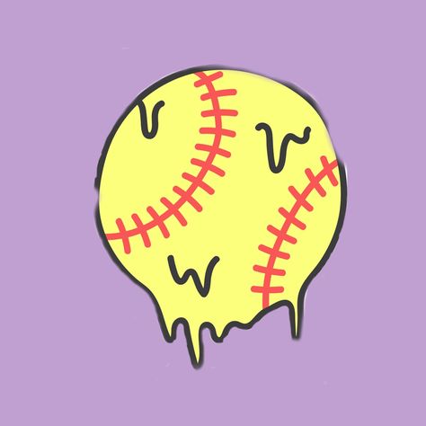 Cute Sport Wallpaper Backgrounds, Softball Phone Backgrounds, Cute Softball Wallpapers Aesthetic, Softball Drawings Easy, Preppy Softball Wallpaper, Softball Paintings, Softball Pfp, Softball Wallpaper Iphone Backgrounds, Softball Aesthetic Wallpaper