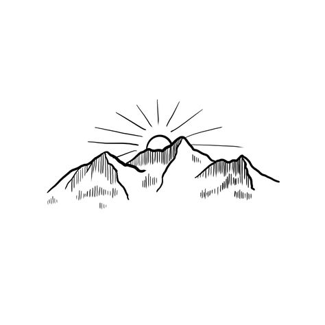 #digitalart #procreate #graphic #mountains #blueridgeparkway #drawing #art Mountain Outline Drawing, Mountain Range Drawing, Mountain Drawing Simple, Mountain Line Drawing, Mountain Doodle, Sunrise Drawing, Mountains Drawing, Mountain Outline, College Letters