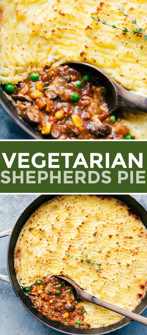 Show-stopping Vegetarian Shepherd’s Pie with a delicious medley of vegetables, a flavorful gravy, and the best mashed potatoes on top. #lentils #easy #mushroom #recipe #healthy #best #meatlessmonday #vegetarian #shepherds #pie Vegetarian Ideas Dinners, Vegetarian Sheperd Pie, Easy Delicious Vegetarian Dinners, Pie Recipes Vegetarian, Delicious Dinner Recipes Vegetarian, Mushroom Lentil Shepherds Pie, Veg Shepherds Pie, Vegetarian Meal With Mashed Potatoes, Vegetarian Dinner With Mashed Potatoes