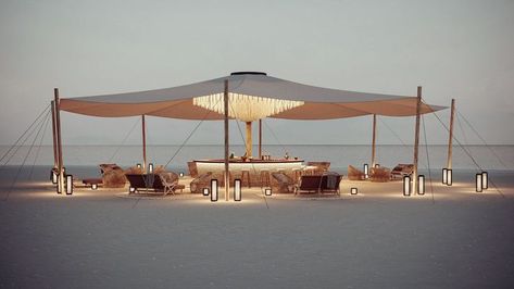 Havana Beach, Arabian Tent, Architect Engineer, Pop Up Beach Tent, Beach Architecture, Cottage Beach House, Desert Resort, Beach Furniture, Hotel Inspiration