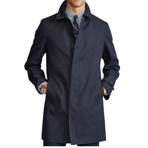 New With Tags Clearance Price Lightweight Black Buttons Down With Clasp Closure At Neck Authentic Purchased @ Macys; Got Wrong Size Long Rain Coat, Waxed Cotton Jacket, Ralph Lauren Jacket, Oufits Casual, Navy Coat, Chaps Ralph Lauren, Blazer Fashion, Trench Coats, Polo Ralph Lauren Mens